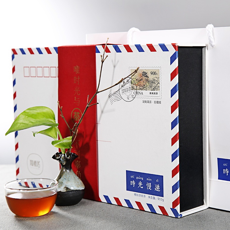 时光慢递手筑茯砖茶礼盒金花茂